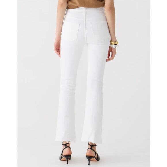 J Crew 9" Demi Boot Crop White Wash Denim Jeans US Women's 27 New - Picture 2 of 10